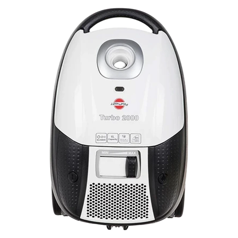 جاروبرقی کیسه‌‎دار پارس خزر مدل Turbo 2000، با فیلتر Hepa 13، وزن 5.4 کیلوگرم، دارای دو عدد سری مجزا، موتور با قدرت 2000 وات، طول کابل برق حدود 6.7 متر، گنجایش مخزن 6 لیتر، دارای کیسه کاغذی، سیم‌جمع‌کن پدالی، قابلیت چرخش 360 درجه‌ی خرطومی