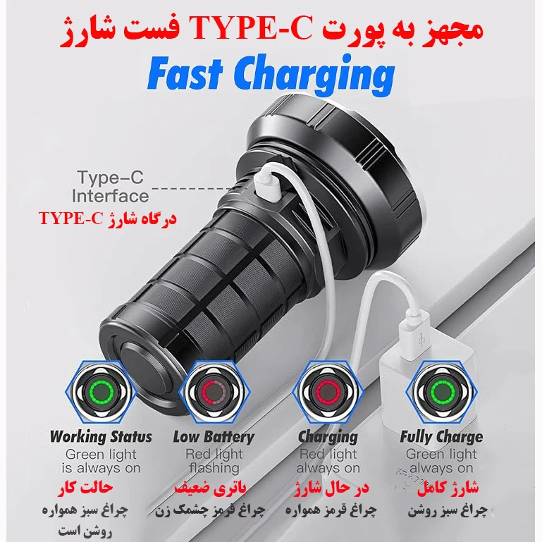 نورافکن دستی مدل 2-W5203
