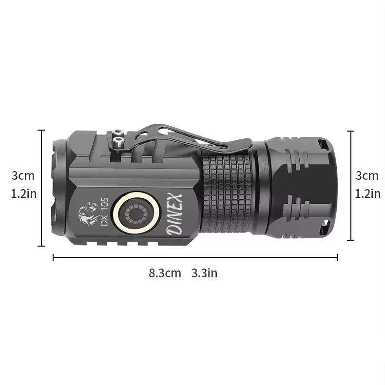 چراغ‌قوه دستی آریا آرمان دینکس با لامپ LED، مهتابی، وزن 185 گرم، منبع انرژی شارژی، مقاوم در برابر آب، مدل DX-105