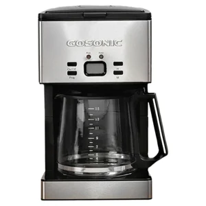 قهوه‌ساز گوسونیک مدل GSM_866، ظرفیت دم‌آوری بیشتر از ده فنجان با فیلتر قابل تعویض، دارای تایمر و صفحه گرم نگهدارنده قهوه
