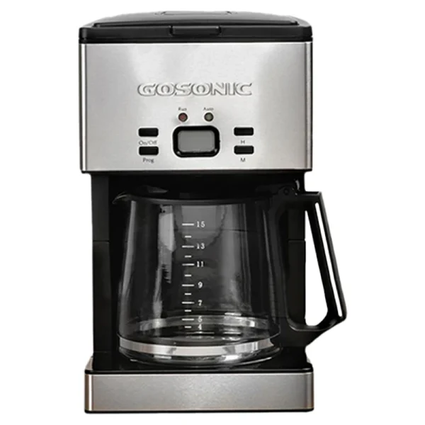 قهوهساز گوسونیک مدل GSM_866، ظرفیت دمآوری بیشتر از ده فنجان با فیلتر قابل تعویض، دارای تایمر و صفحه گرم نگهدارنده قهوه