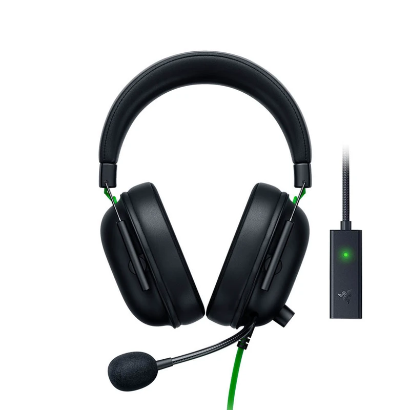 هدست مخصوص بازی ریزر مدل BlackShark V2 + USB Sound Card